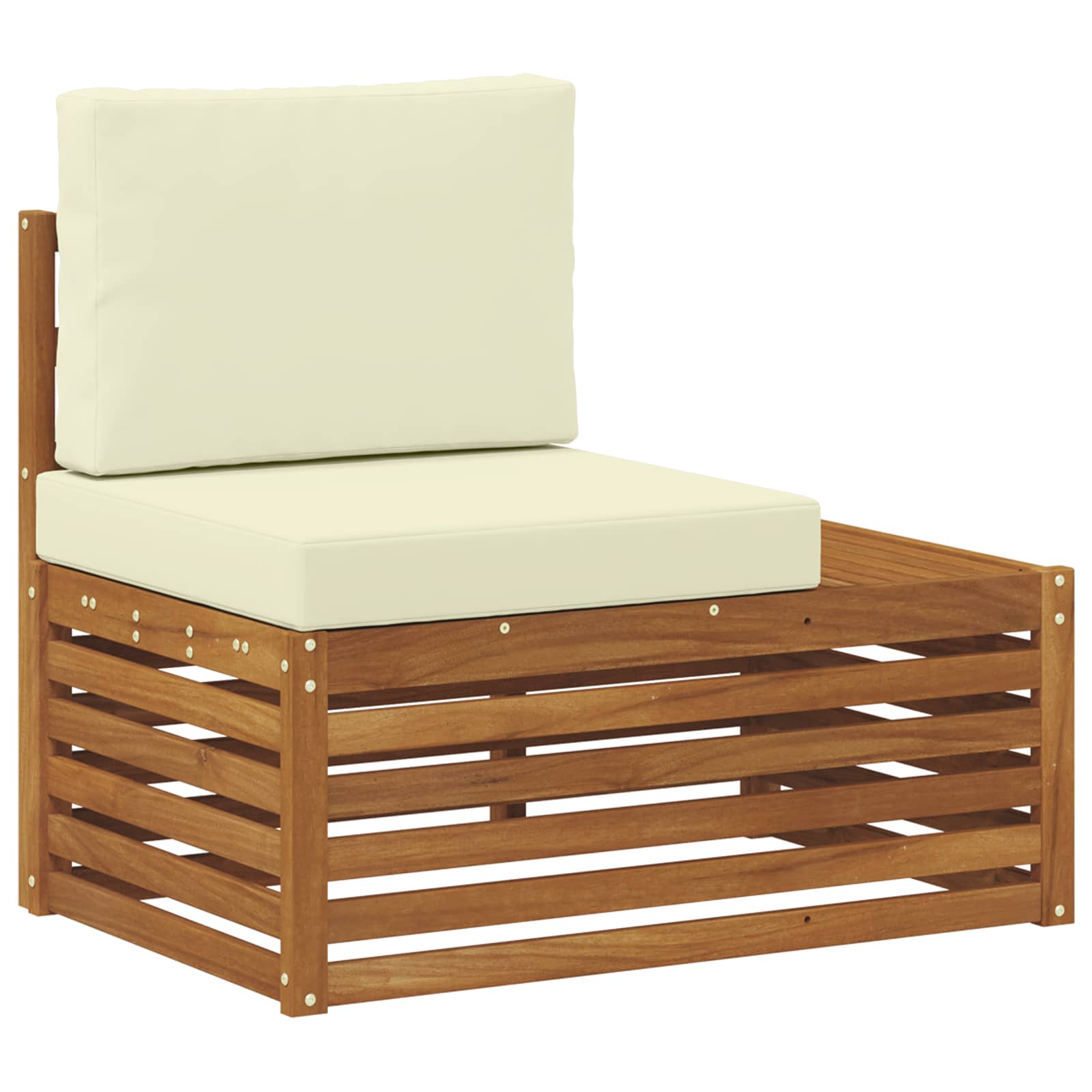 vidaXL Outdoor-Sofagarnitur mit Kissen 2 Stück Natur und Creme