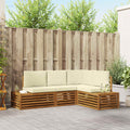 vidaXL Outdoor-Sofagarnitur mit Kissen 4 Stück Natur und Creme