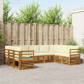 vidaXL Ecksofa Set mit Kissen 9 pcs Natur und Creme