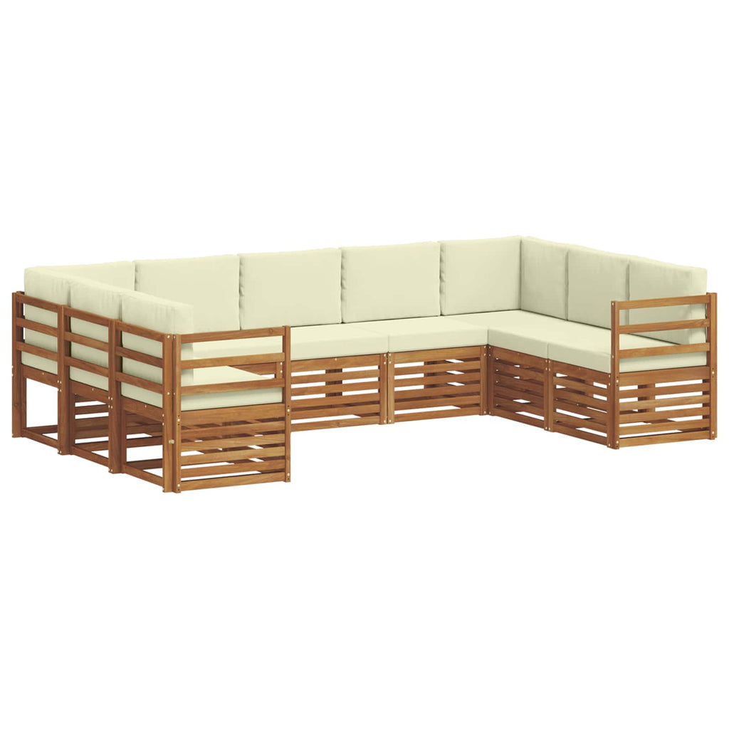 vidaXL Ecksofa Set mit Kissen 9 pcs Natur und Creme