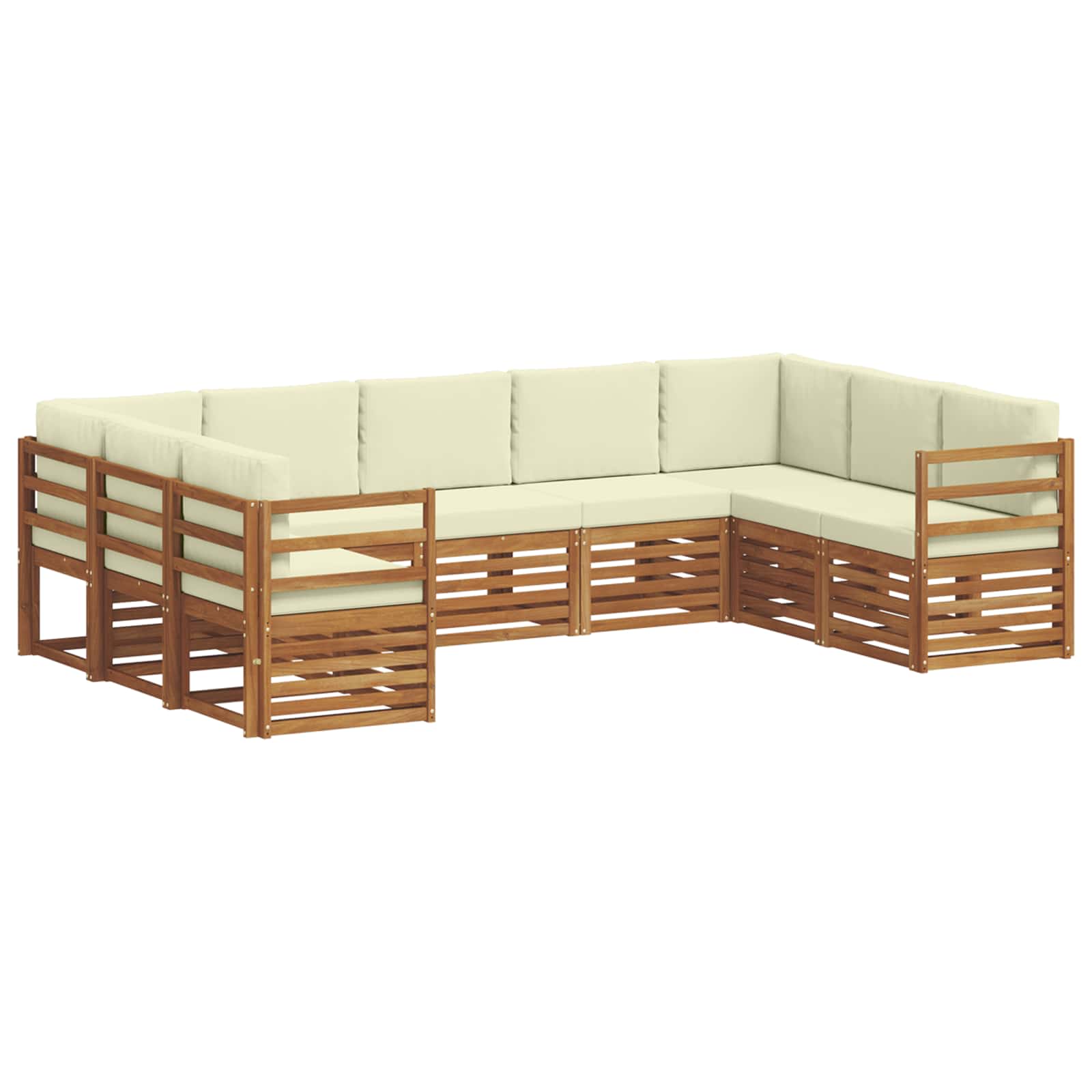 vidaXL Ecksofa Set mit Kissen 9 pcs Natur und Creme