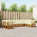 vidaXL Ecksofa Set mit Kissen 10 pcs Natur und Creme