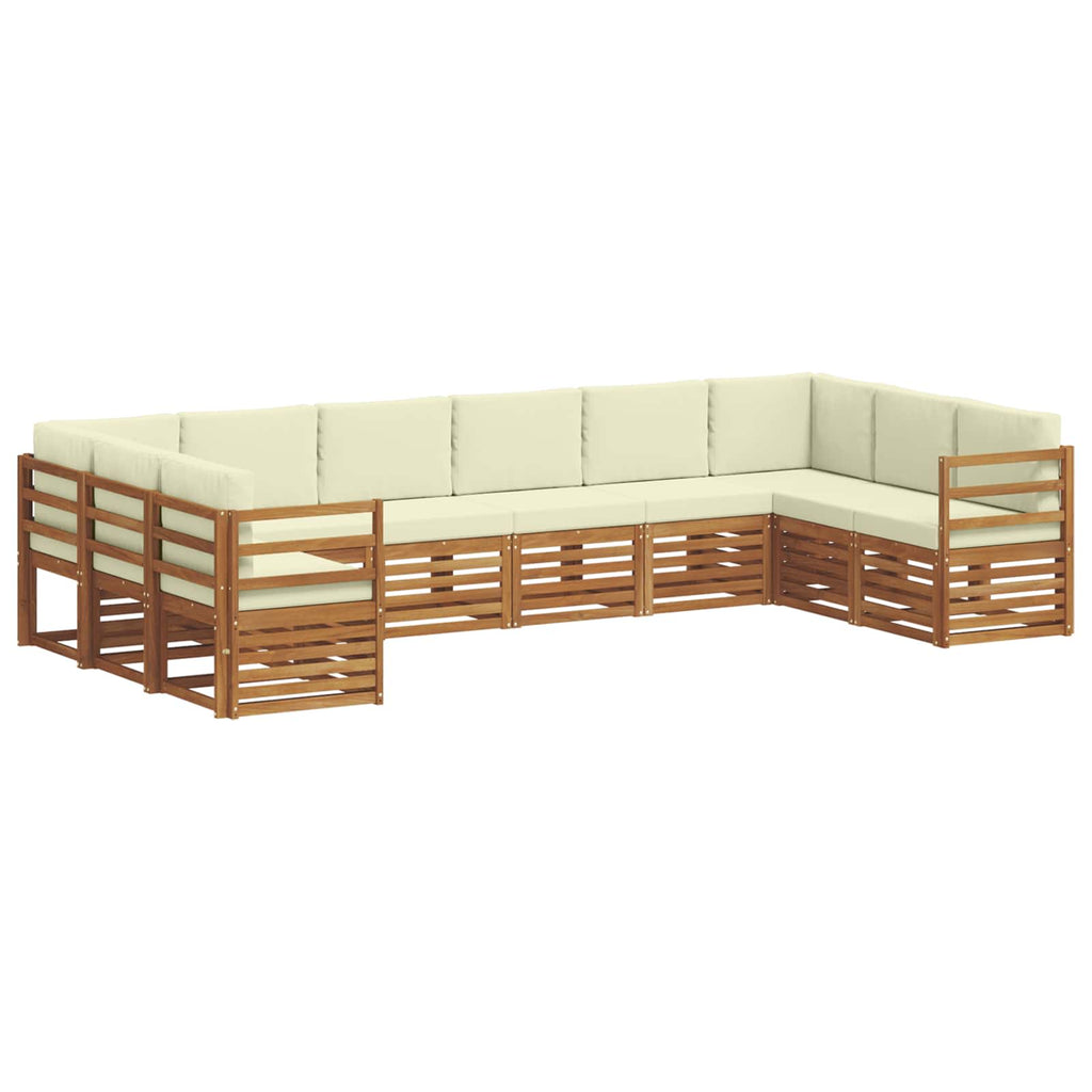 vidaXL Ecksofa Set mit Kissen 10 pcs Natur und Creme