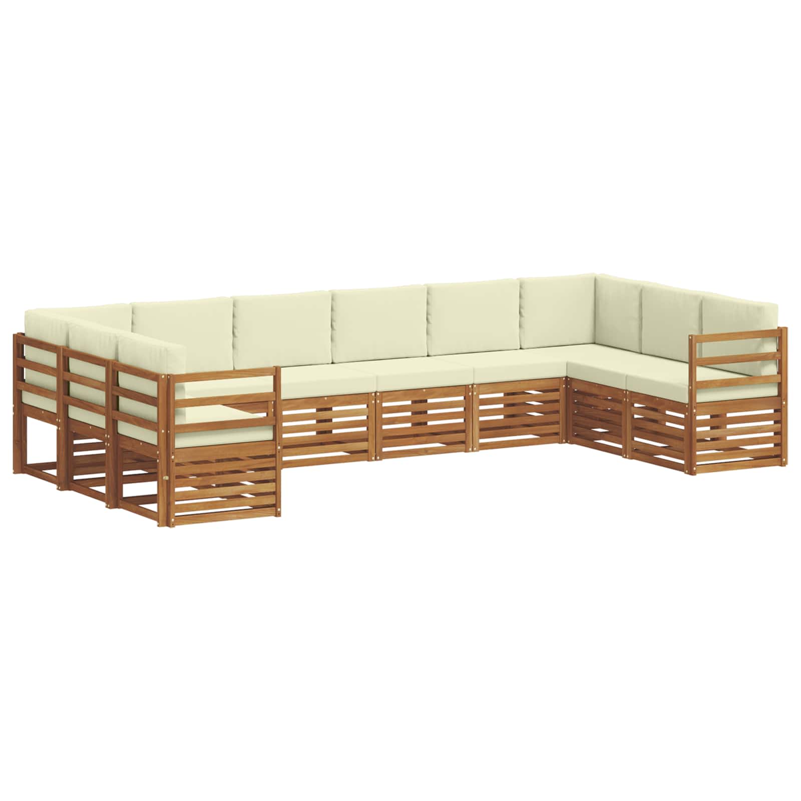 vidaXL Ecksofa Set mit Kissen 10 pcs Natur und Creme