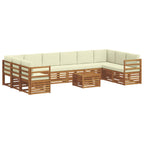 vidaXL Outdoor-Sofagarnitur 11 pcs Natur und Creme Massivholz Akazie