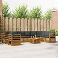 vidaXL Outdoor-Sofagarnitur mit Kissen 11 pcs Natur und Anthrazit