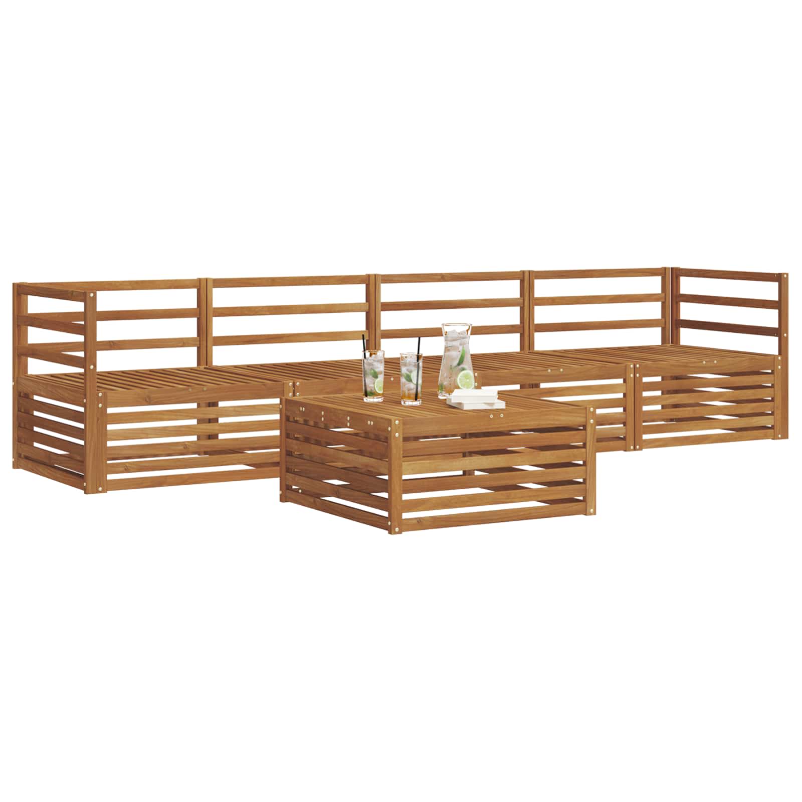 vidaXL Outdoor-Sofagarnitur 5 pcs Natur Massivholz Akazie