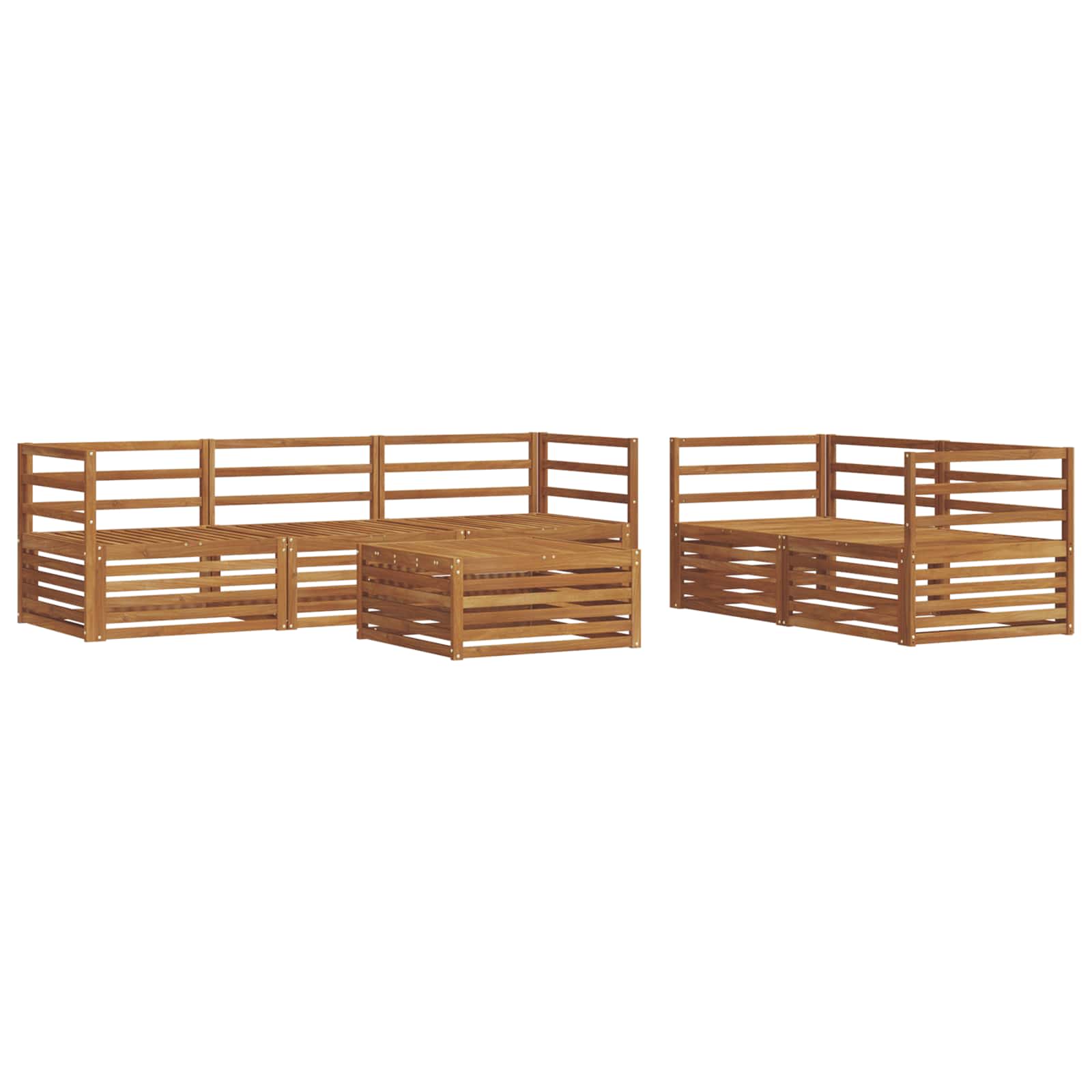 vidaXL Outdoor-Sofagarnitur 6 pcs Natur Massivholz Akazie