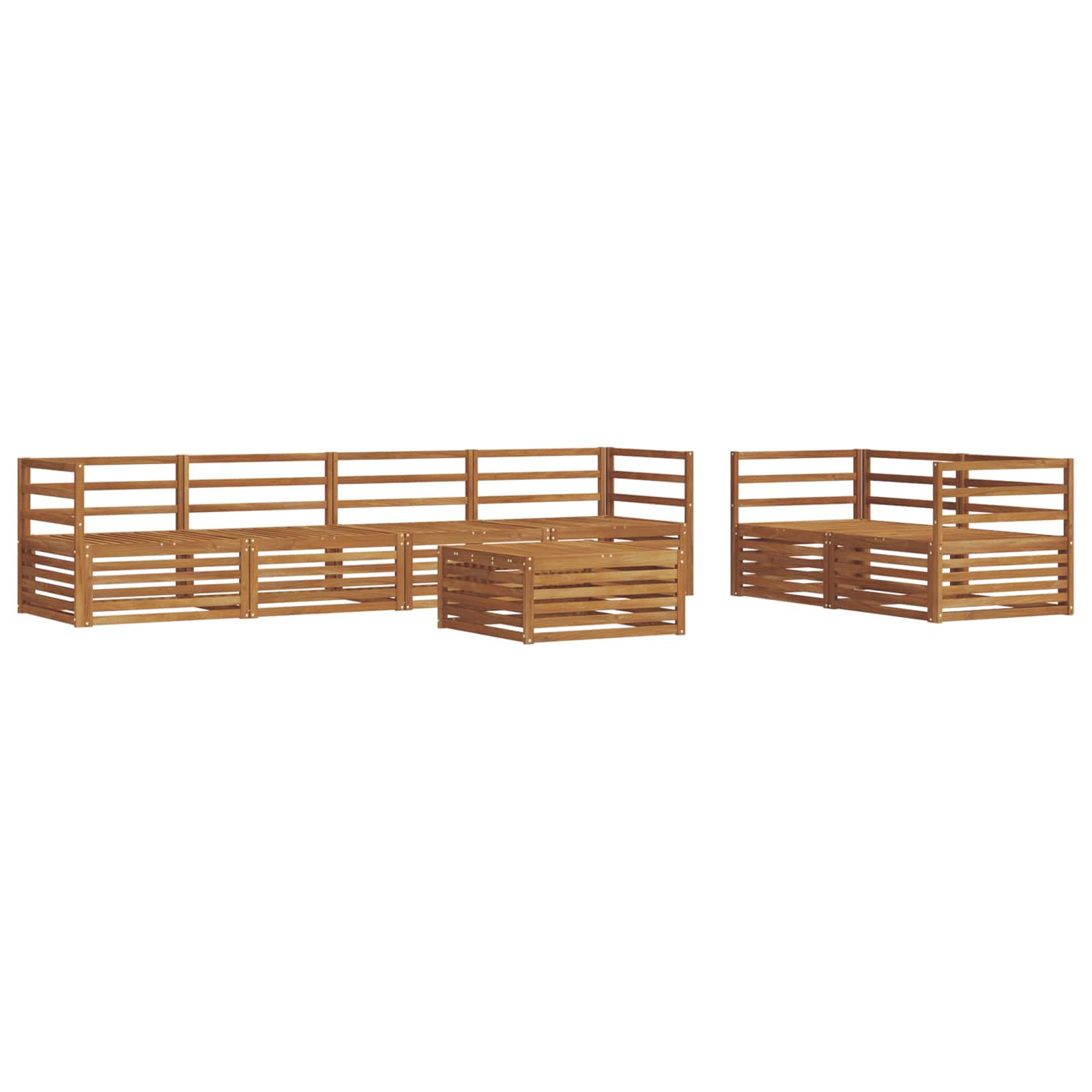 vidaXL Outdoor-Sofagarnitur 7 pcs Natur Massivholz Akazie