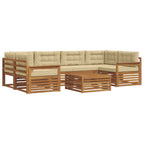 vidaXL Outdoor-Sofagarnitur 7 pcs Natur und Beige