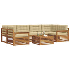 vidaXL Outdoor-Sofagarnitur 7 pcs Natur und Beige