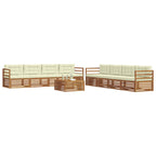 vidaXL Outdoor-Sofagarnitur mit Kissen 9 pcs Natur und Creme