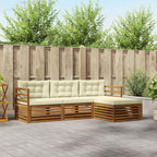 vidaXL Outdoor-Sofagarnitur Natur und Creme 245,5 x 162,5 x 73 cm