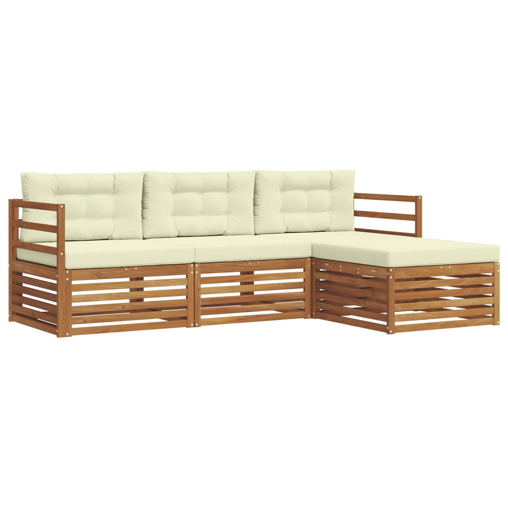 vidaXL Outdoor-Sofagarnitur Natur und Creme 245,5 x 162,5 x 73 cm