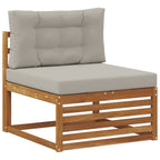 vidaXL Outdoor-Sofagarnitur mit Kissen 6 pcs Natürlich und Hellgrau