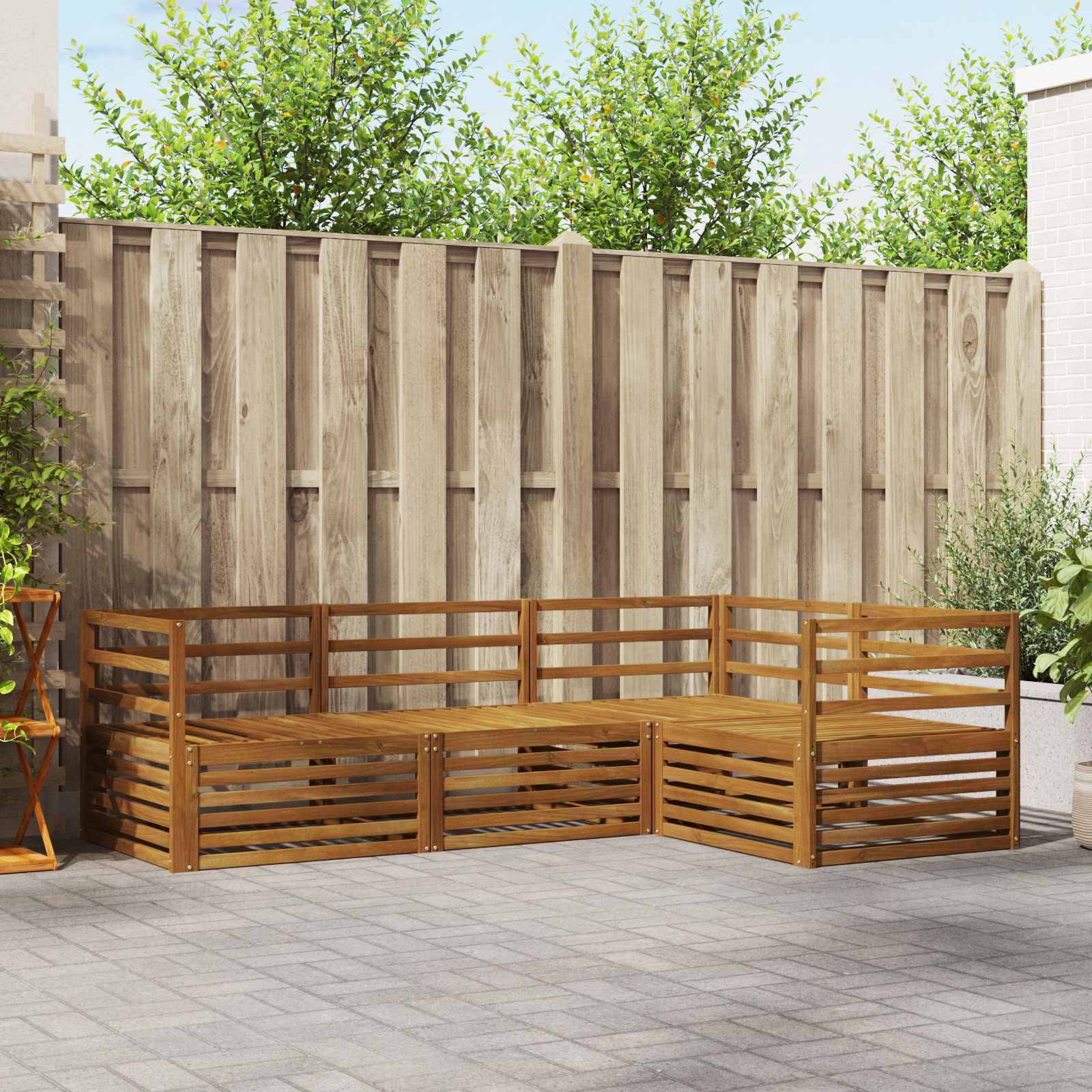 vidaXL Outdoor-Sofagarnitur 4 pcs Natur Massivholz Akazie