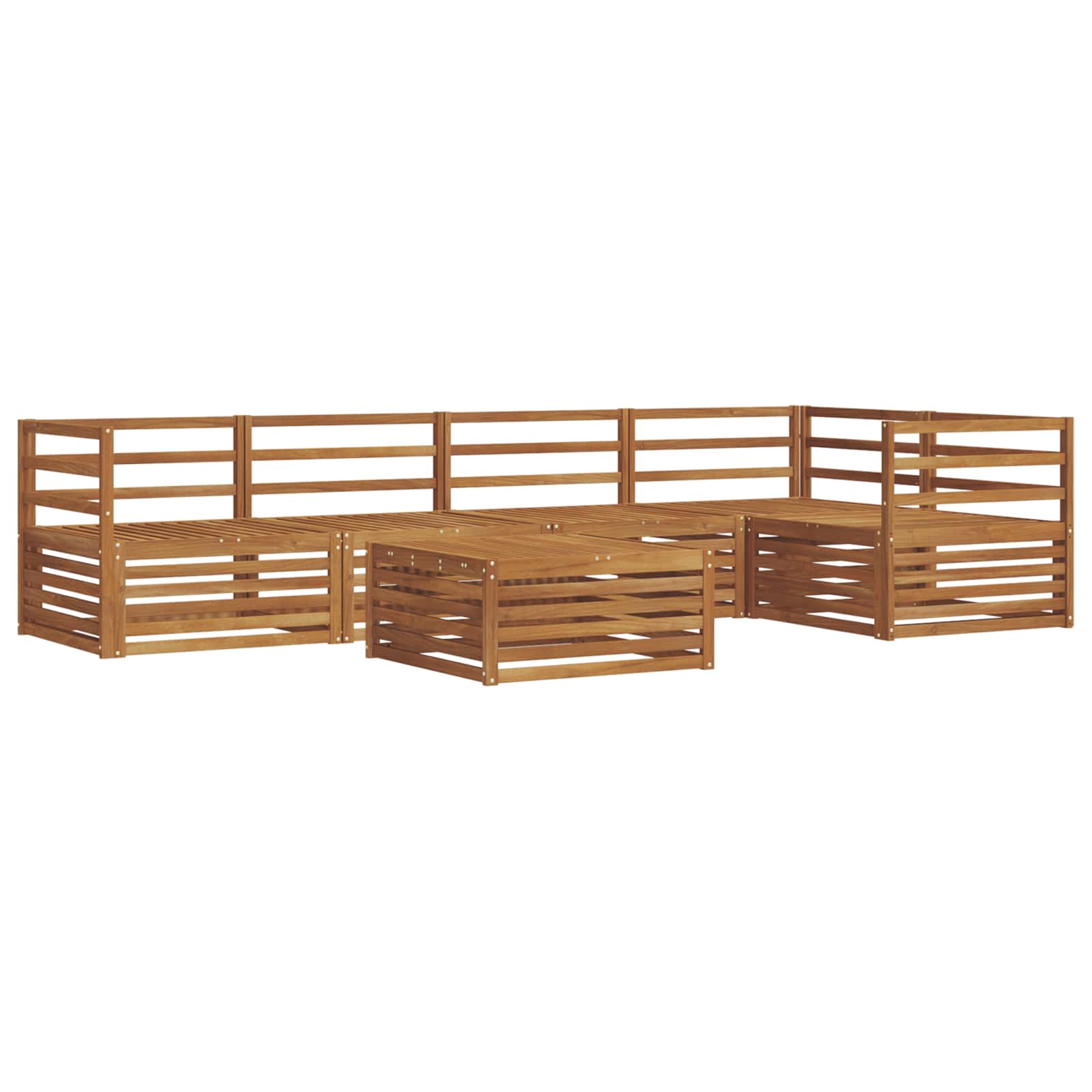 vidaXL Outdoor-Sofagarnitur 6 pcs Natur