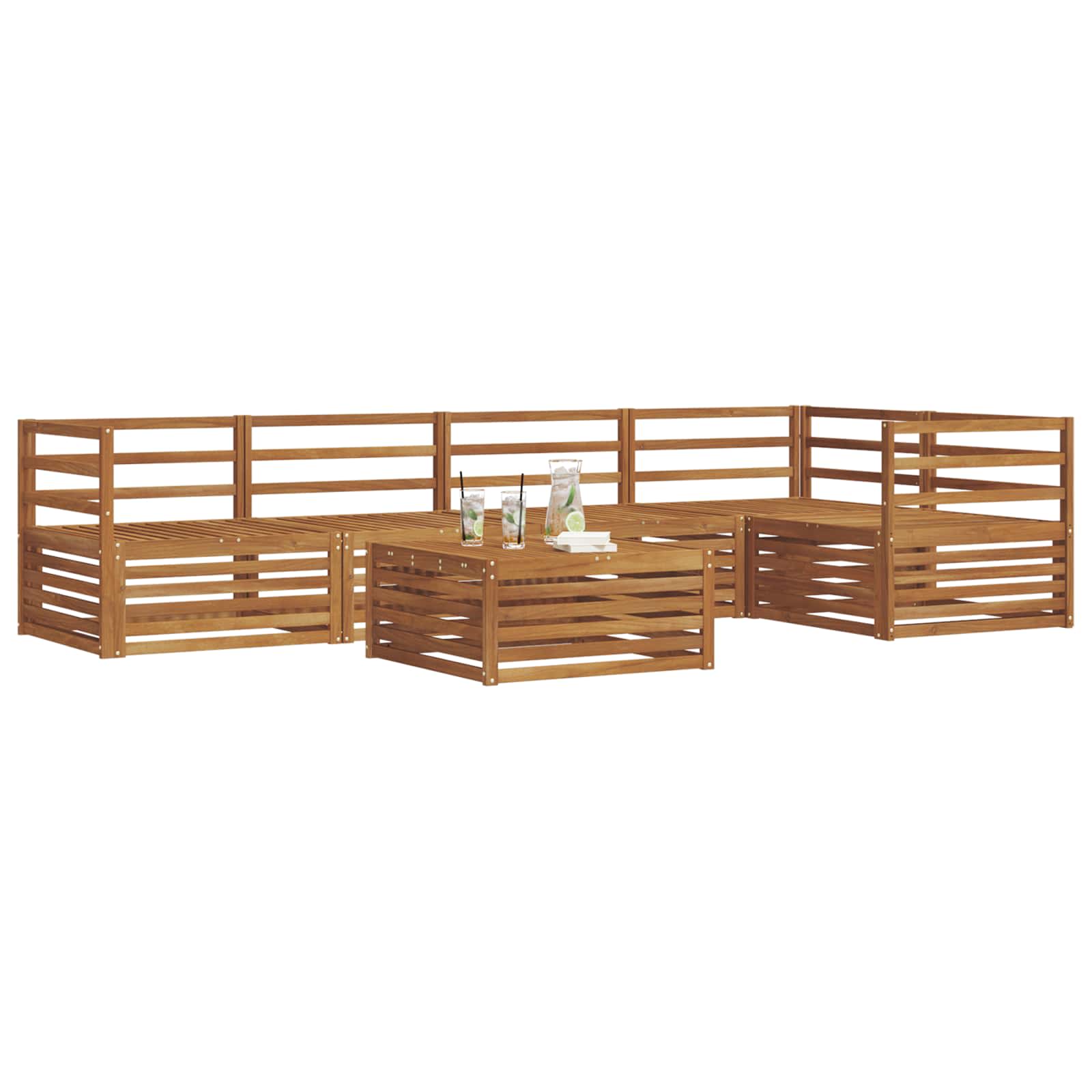 vidaXL Outdoor-Sofagarnitur 6 pcs Natur