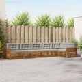 vidaXL Outdoor-Sofagarnitur 6 pcs Natürlich und Hellgrau