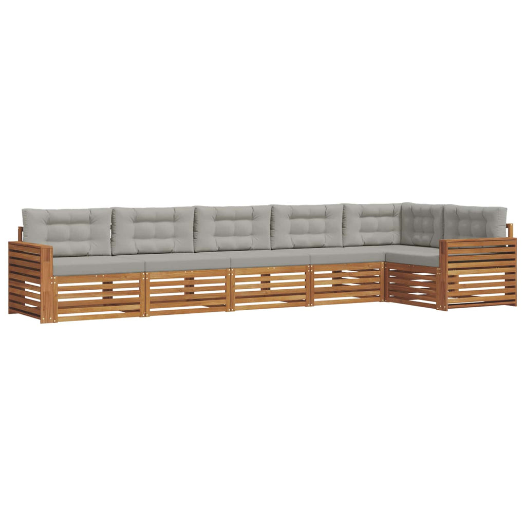 vidaXL Outdoor-Sofagarnitur 6 pcs Natürlich und Hellgrau