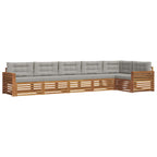 vidaXL Outdoor-Sofagarnitur 6 pcs Natürlich und Hellgrau