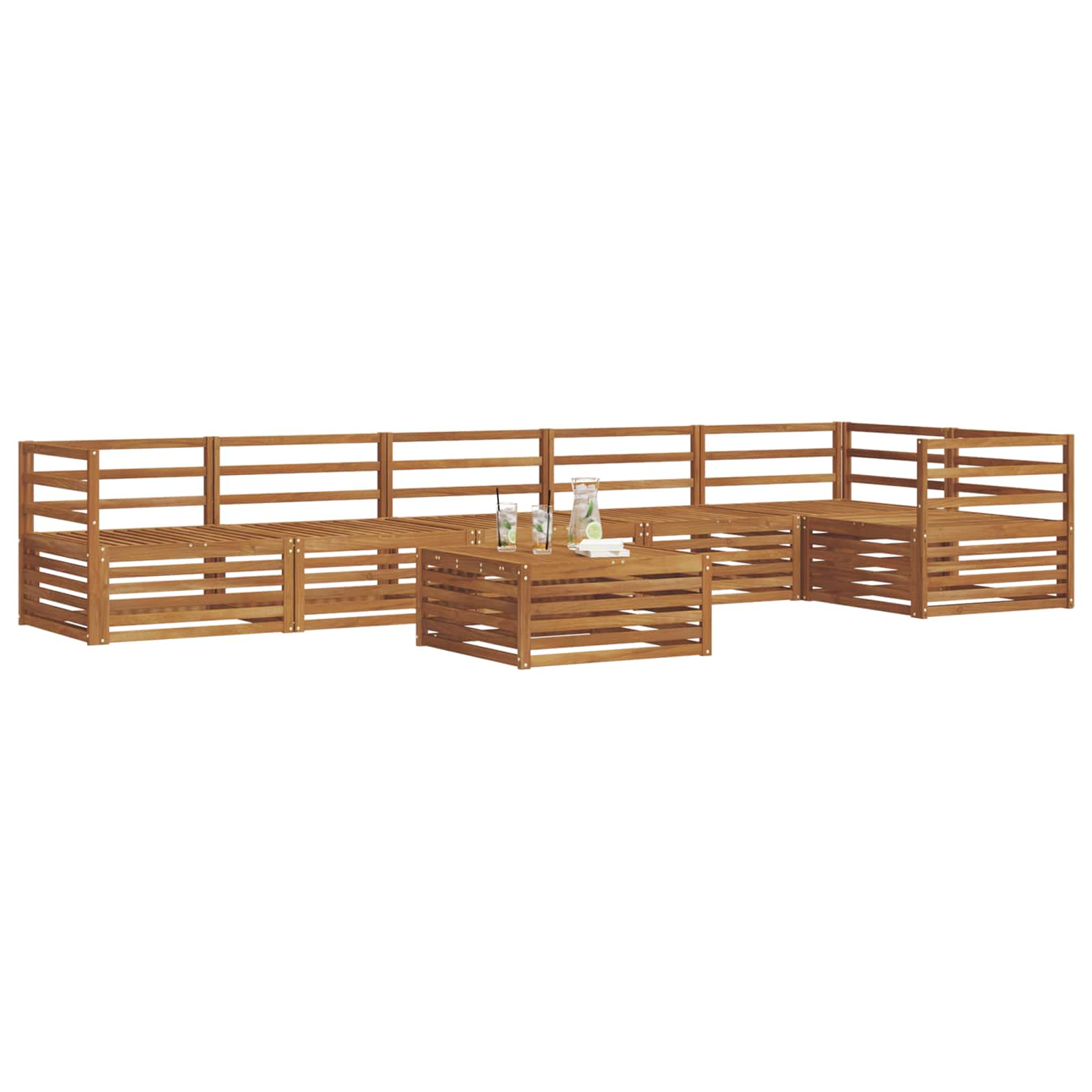 vidaXL Outdoor-Sofagarnitur 7 pcs Natur