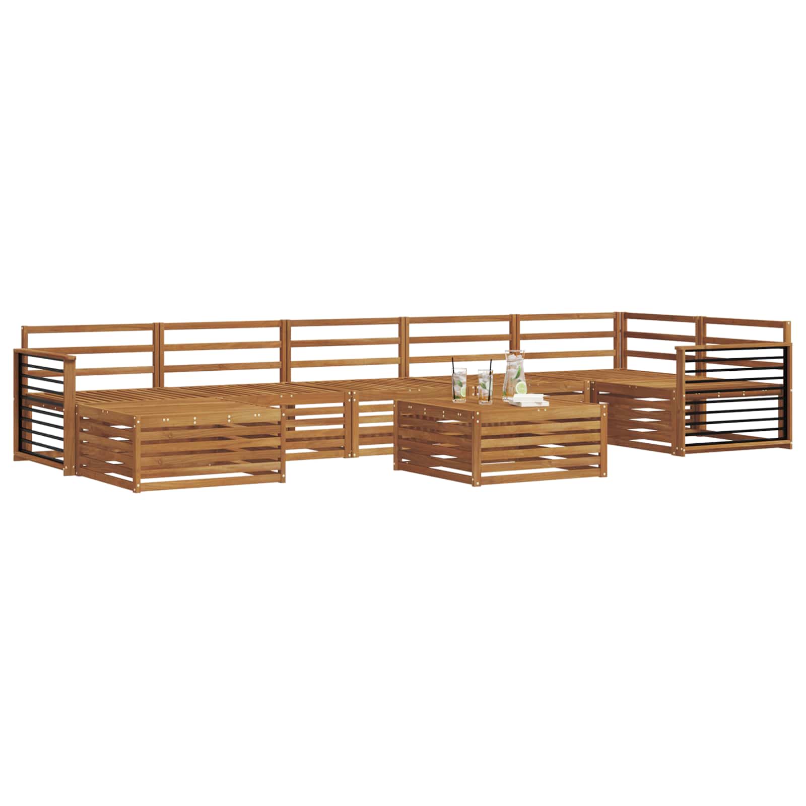 vidaXL Sofagarnituren 8 pcs Natur Massivholz Akazie