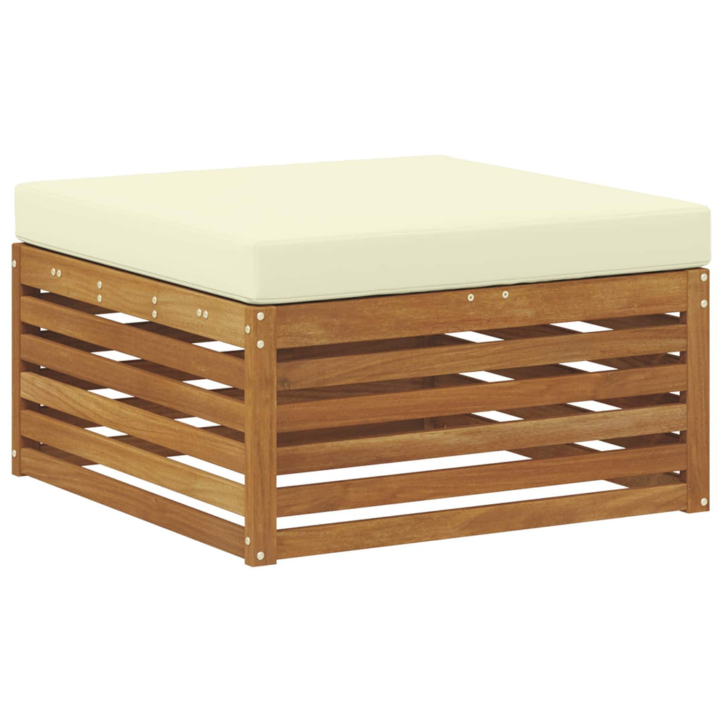 vidaXL Outdoor-Sofagarnitur 9 pcs Natur und Creme Massivholz Akazie