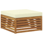 vidaXL Outdoor-Sofagarnitur 9 pcs Natur und Creme Massivholz Akazie