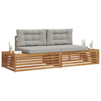 vidaXL Outdoor-Sofagarnitur Natürlich und Hellgrau 203,5 x 83 x 73 cm