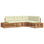 vidaXL Outdoor-Sofagarnitur mit Kissen 4 Stück Natur und Creme