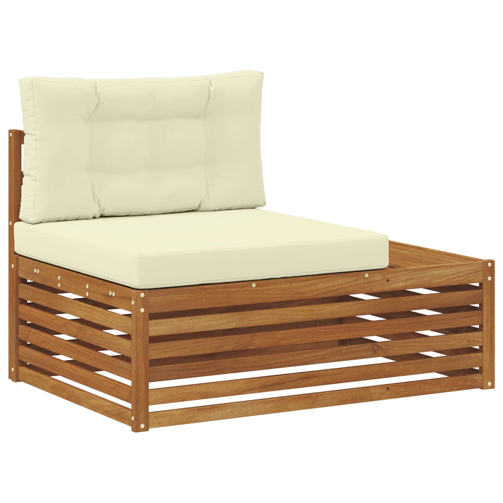 vidaXL Outdoor-Sofagarnitur mit Kissen 4 Stück Natur und Creme