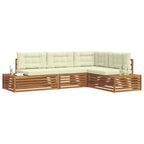 vidaXL Outdoor-Sofagarnitur mit Kissen 4 Stück Natur und Creme