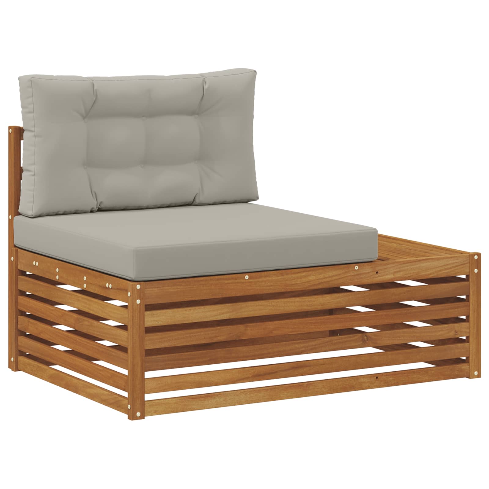 vidaXL Outdoor-Sofagarnitur mit Kissen 5 Stück Natürlich und Hellgrau