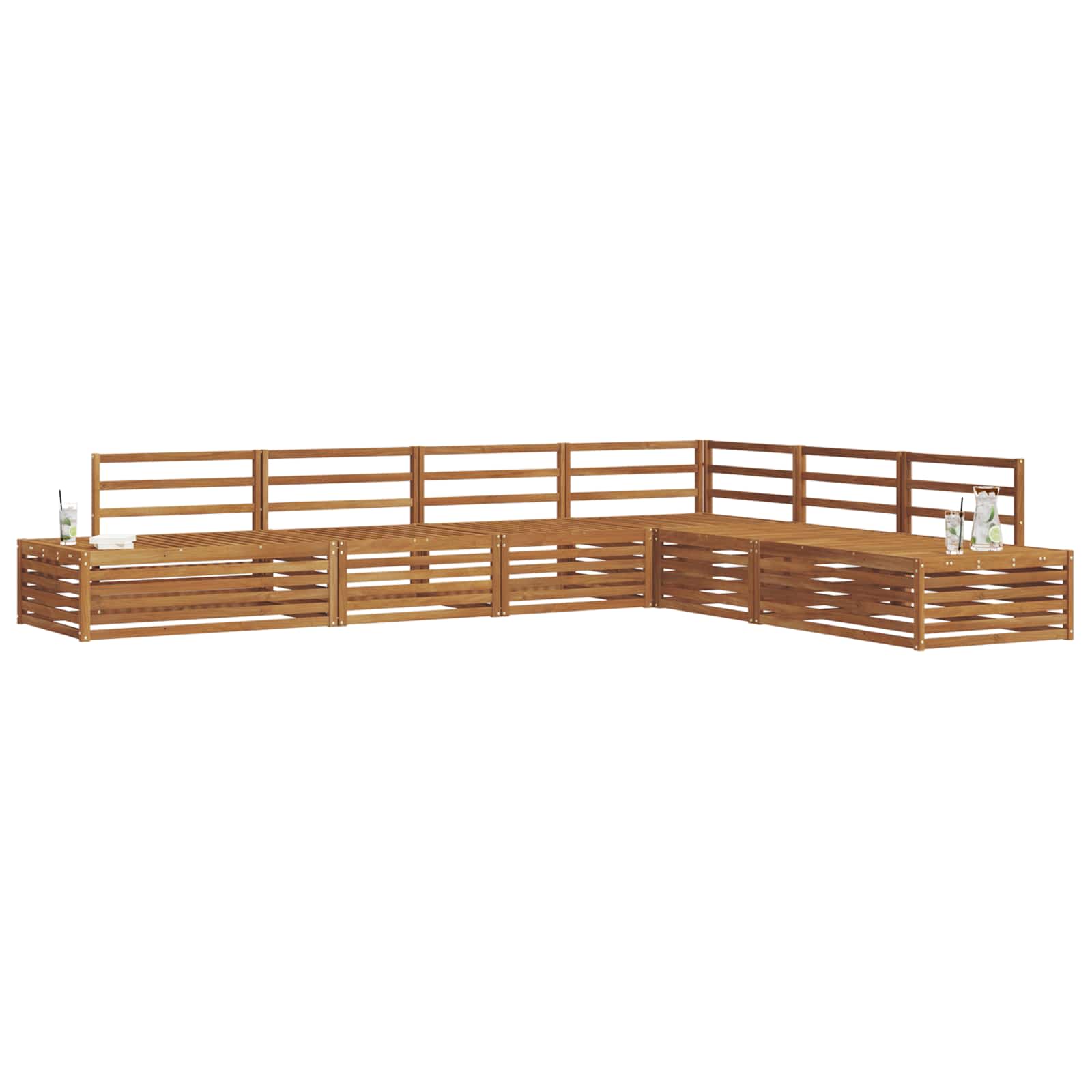 vidaXL Outdoor-Sofagarnitur 6 Stück Natur Massivholz Akazie