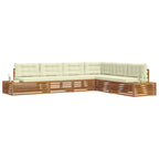vidaXL Outdoor-Sofagarnitur mit Kissen 6 Stück Natur und Creme