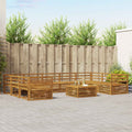 vidaXL Outdoor-Sofagarnitur 10 pcs Natur Massivholz Akazie