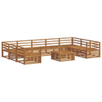 vidaXL Outdoor-Sofagarnitur 10 pcs Natur Massivholz Akazie