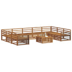 vidaXL Sofagarnituren 10 pcs Natur Massivholz Akazie