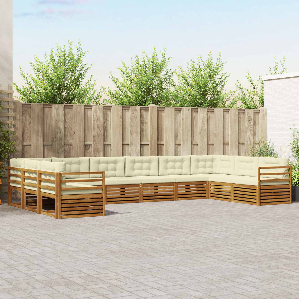 vidaXL Sofagarnituren 3 pcs Natur und Creme Massivholz Akazie