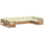 vidaXL Sofagarnituren 3 pcs Natur und Creme Massivholz Akazie