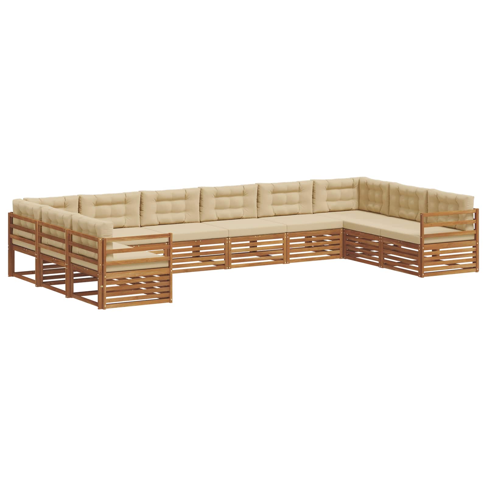 vidaXL Sofagarnituren 7 pcs Natur und Beige Massivholz Akazie