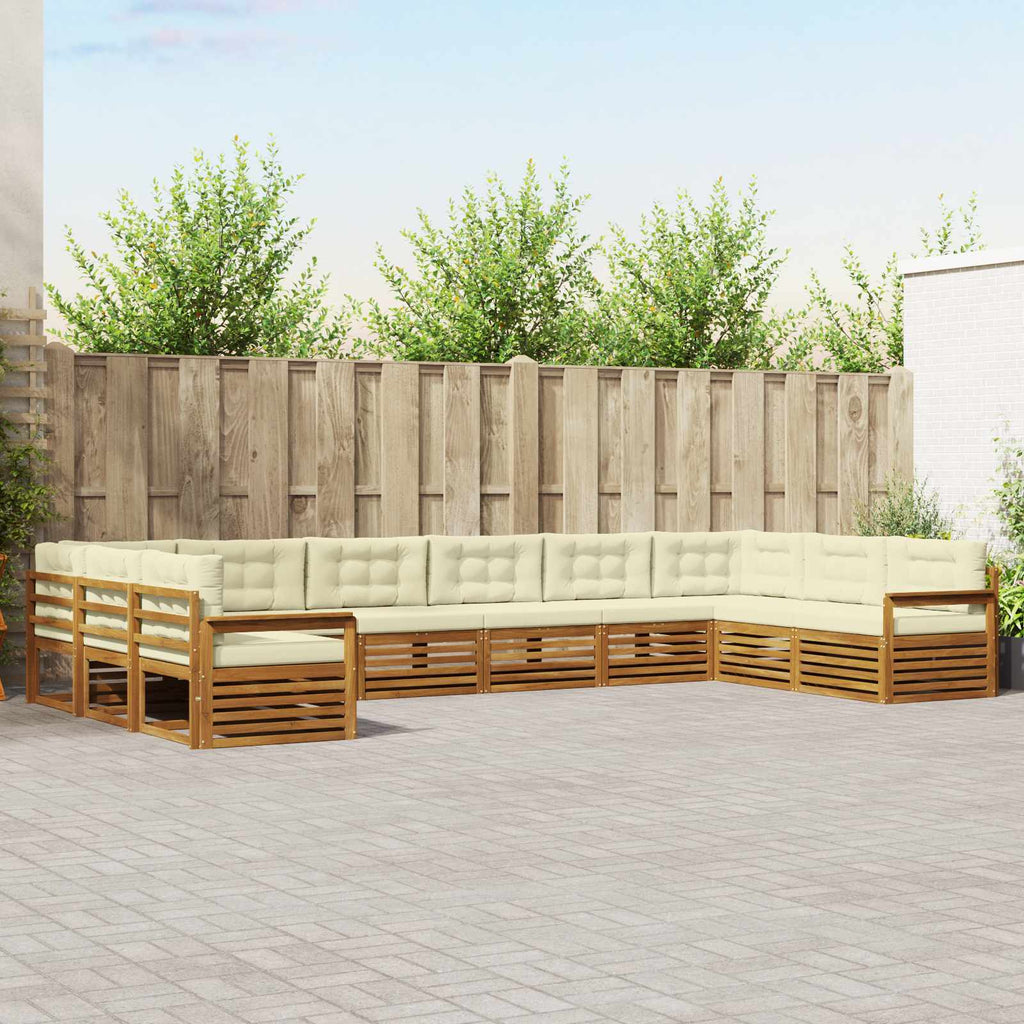 vidaXL Sofagarnituren 8 pcs Natur und Creme Massivholz Akazie