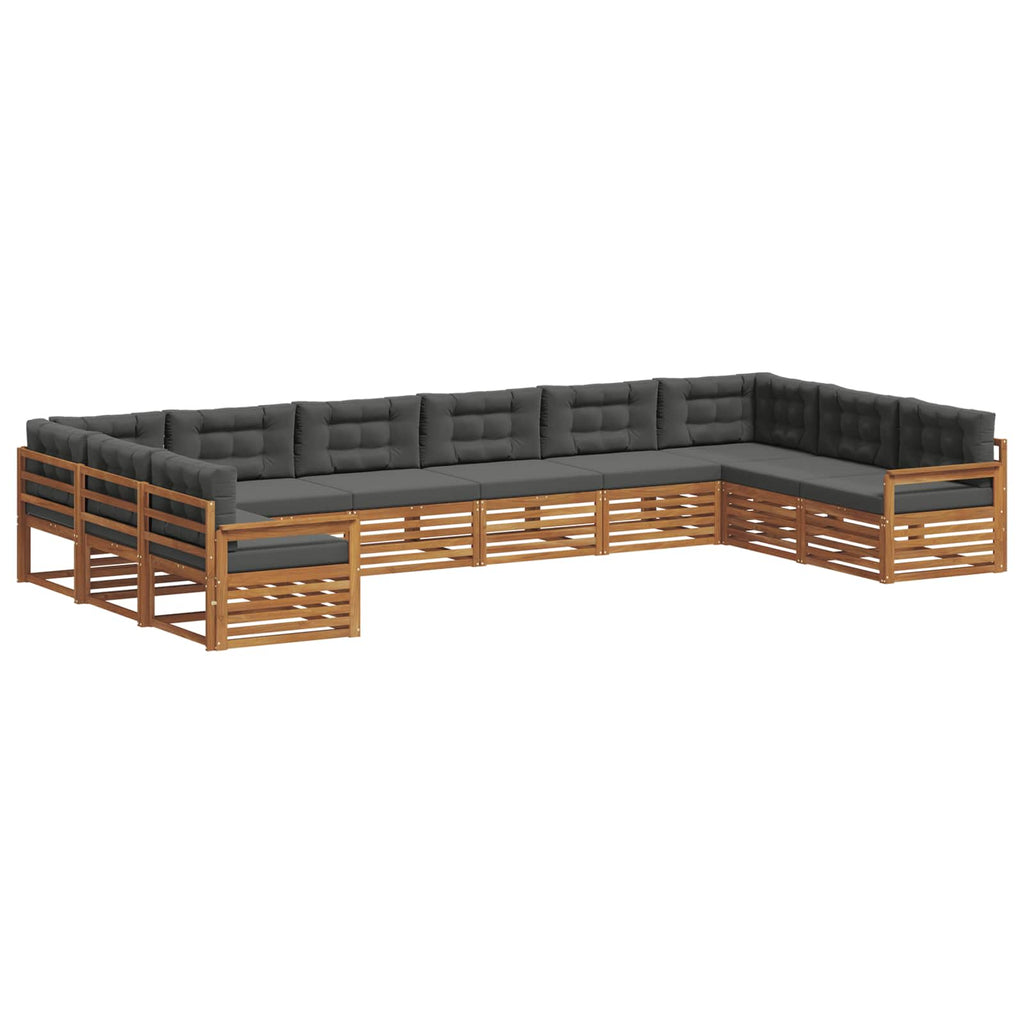 vidaXL Sofagarnituren 9 pcs Natur und Anthrazit Massivholz Akazie