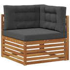 vidaXL Sofagarnituren 9 pcs Natur und Anthrazit Massivholz Akazie