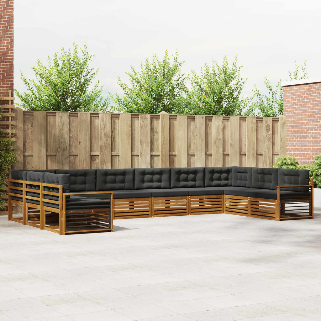 vidaXL Sofagarnituren 11 pcs Natur und Anthrazit Massivholz Akazie