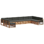 vidaXL Sofagarnituren 11 pcs Natur und Anthrazit Massivholz Akazie