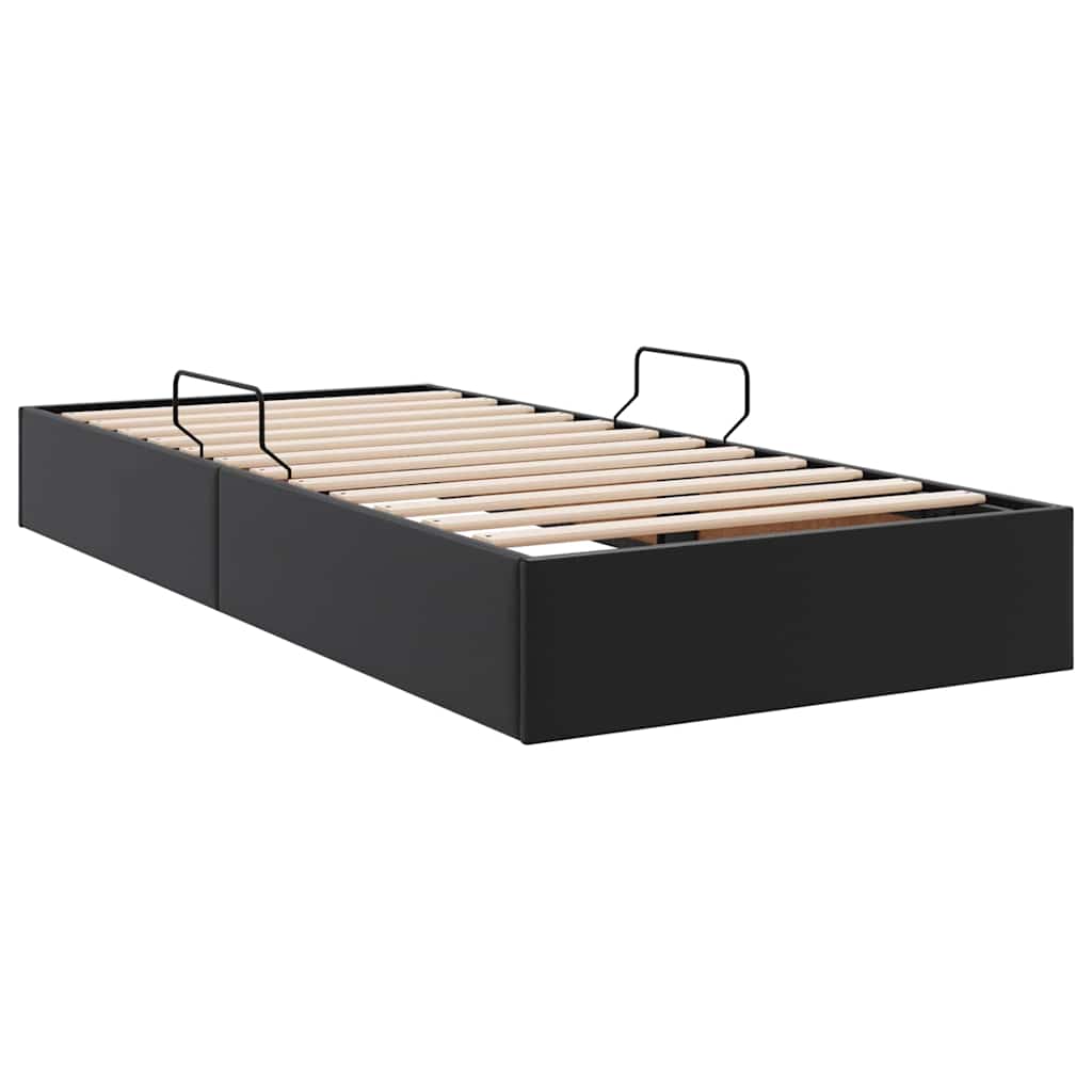 vidaXL Aufbewahrungsbett mit Kopfteil Schwarz 90 x 190 cm Kunstleder