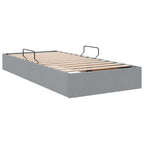 vidaXL Aufbewahrungsbett mit Kopfteil Hellgrau 90 x 190 cm Stoff