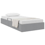 vidaXL Aufbewahrungsbett mit Kopfteil Hellgrau 90 x 190 cm Stoff